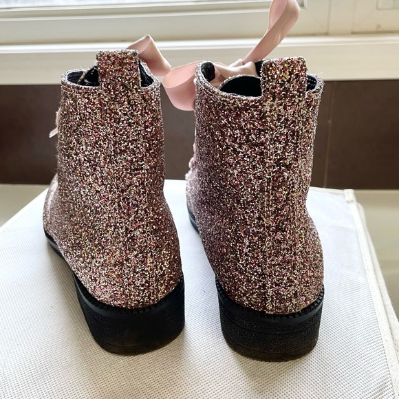 Sparkly Prom/wedding old rose glitter boots - Picture 4 of 5